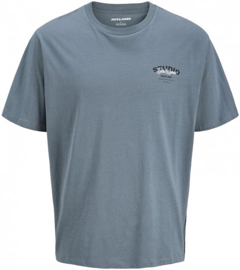 Jack & Jones Yuki Crew Neck T-Shirt Stormy Weather - Herren-T-shirts - Herren-T-Shirts in großen Größen