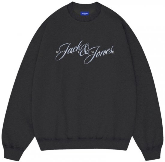 Jack & Jones Wood Crew Neck Sweatshirt Black - Herren-sweater und -hoodies - Herren-Sweater und -Hoodies in großen Größen