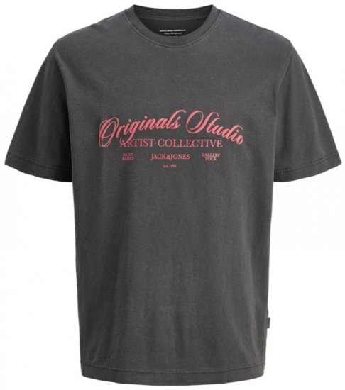 Jack & Jones Wood Wash Crew Neck T-Shirt Black - Herren-T-shirts - Herren-T-Shirts in großen Größen