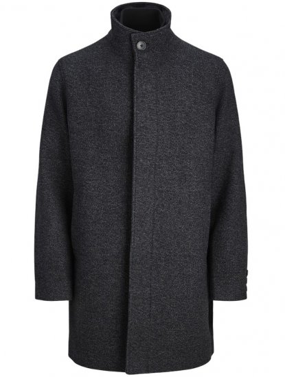 Jack & Jones Keith Standcollar Wool Blend Jacket Charcoal Grey - Herren jacken - Herren Jacken in großen Größen