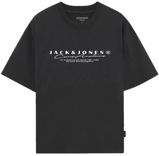Jack & Jones Point Branding Crew Neck T-Shirt Black - Bedruckte T-shirts für herren - Bedruckte T-Shirts für Herren