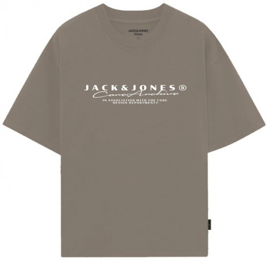 Jack & Jones Point Branding Crew Neck T-Shirt Desert Taupe - Herren-T-shirts - Herren-T-Shirts in großen Größen