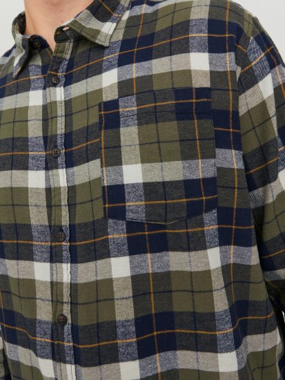 Jack & Jones JOROWEN CHECK COMFORT Shirt Olive - Herrenhemden - Herrenhemden in großen Größen