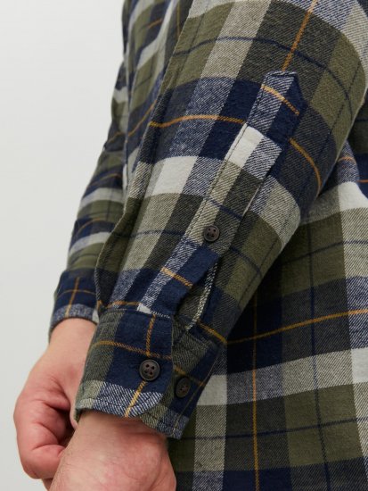 Jack & Jones JOROWEN CHECK COMFORT Shirt Olive - Herrenhemden - Herrenhemden in großen Größen