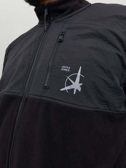 Jack & Jones JCOFILO POLARFLEECE with Zipper Black - Herren-sweater und -hoodies - Herren-Sweater und -Hoodies in großen Größen