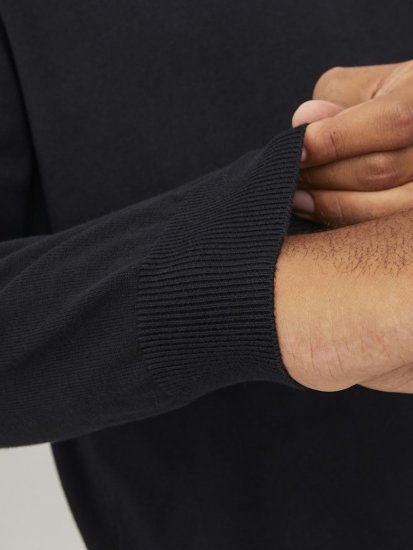 Jack & Jones BASIC Knitted Sweater Black - Herren-sweater und -hoodies - Herren-Sweater und -Hoodies in großen Größen