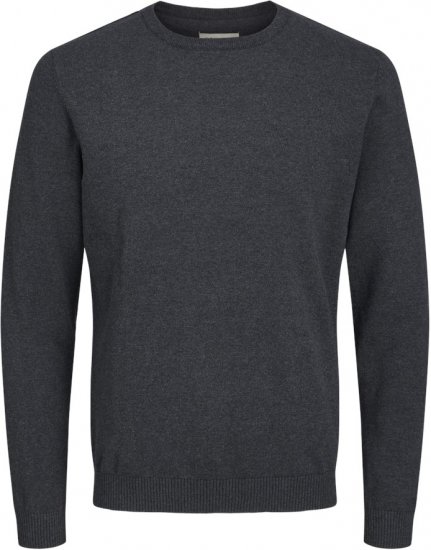 Jack & Jones BASIC Knitted Sweater Dark Grey Melange - Herren-sweater und -hoodies - Herren-Sweater und -Hoodies in großen Größen