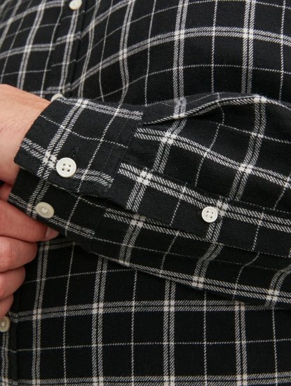 Jack & Jones JORCOZY FLANNEL CHECK SHIRT LS Black - Herrenhemden - Herrenhemden in großen Größen