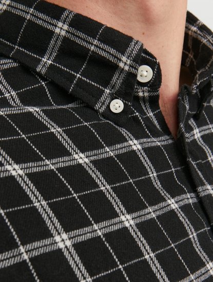 Jack & Jones JORCOZY FLANNEL CHECK SHIRT LS Black - Herrenhemden - Herrenhemden in großen Größen