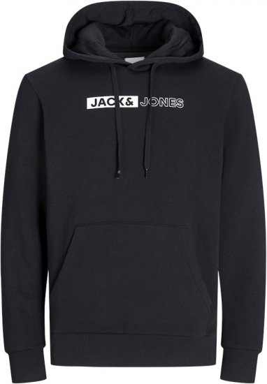 Jack & Jones CORP LOGO PLAY 5 Print Hoodie Black - Herren-sweater und -hoodies - Herren-Sweater und -Hoodies in großen Größen