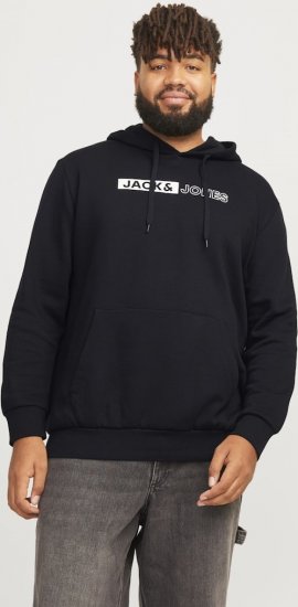 Jack & Jones CORP LOGO PLAY 5 Print Hoodie Black - Herren-sweater und -hoodies - Herren-Sweater und -Hoodies in großen Größen