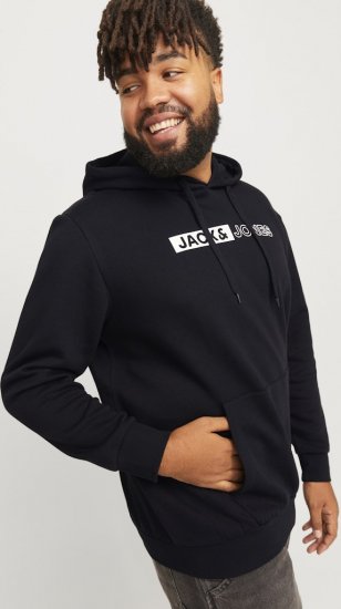 Jack & Jones CORP LOGO PLAY 5 Print Hoodie Black - Herren-sweater und -hoodies - Herren-Sweater und -Hoodies in großen Größen