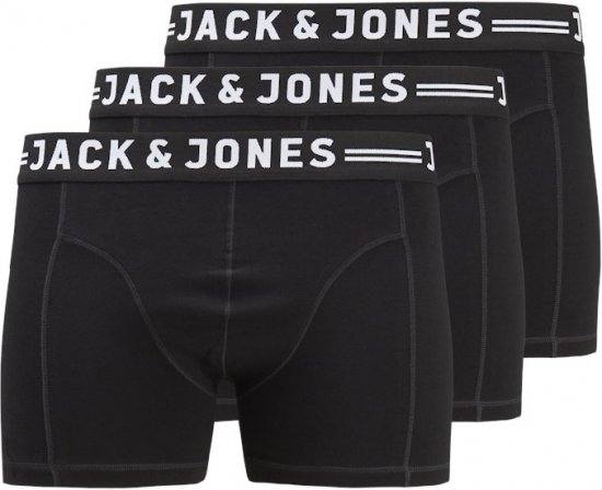 Jack & Jones SENSE Trunks 3-Pack Black - Herrenunterwäsche & bademode - Herrenunterwäsche & Bademode in großen Größen