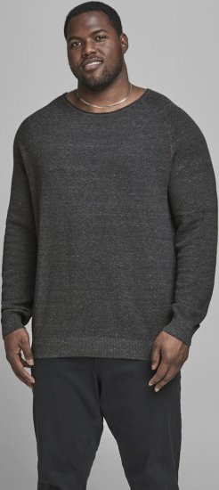Jack & Jones HILL Knitted Sweater Dark Grey Melange - Herren-sweater und -hoodies - Herren-Sweater und -Hoodies in großen Größen