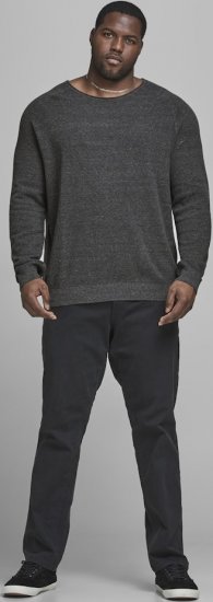 Jack & Jones HILL Knitted Sweater Dark Grey Melange - Herren-sweater und -hoodies - Herren-Sweater und -Hoodies in großen Größen