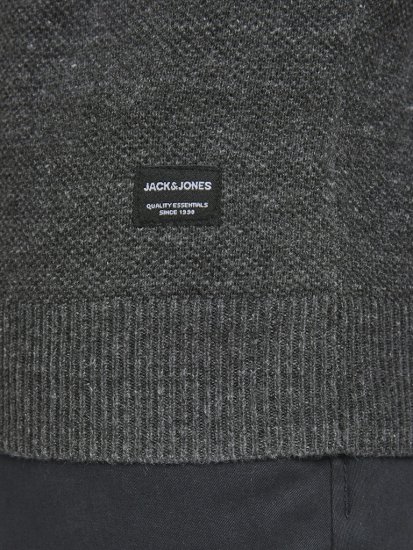 Jack & Jones HILL Knitted Sweater Dark Grey Melange - Herren-sweater und -hoodies - Herren-Sweater und -Hoodies in großen Größen