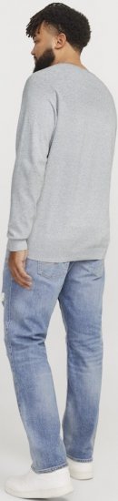 Jack & Jones HILL Knitted Sweater Light Grey Melange - Herren-sweater und -hoodies - Herren-Sweater und -Hoodies in großen Größen