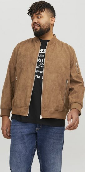 Jack & Jones ROCKY Faux Suede Bomber Jacket Brown - Herren jacken - Herren Jacken in großen Größen