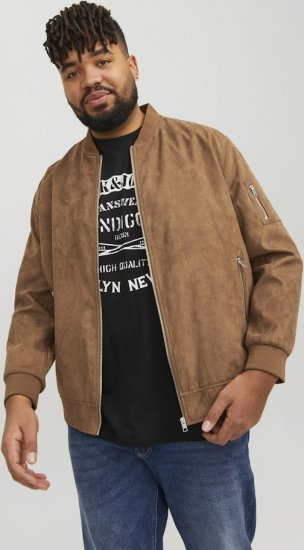 Jack & Jones ROCKY Faux Suede Bomber Jacket Brown - Herren jacken - Herren Jacken in großen Größen