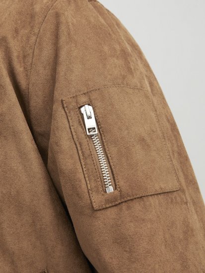 Jack & Jones ROCKY Faux Suede Bomber Jacket Brown - Herren jacken - Herren Jacken in großen Größen