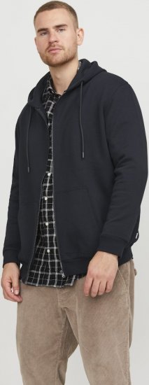 Jack & Jones BRADLEY Zip Hoodi Black - Herren-sweater und -hoodies - Herren-Sweater und -Hoodies in großen Größen