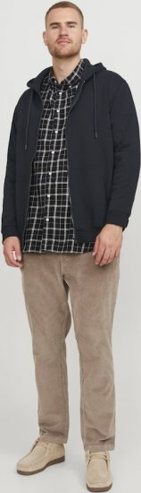 Jack & Jones BRADLEY Zip Hoodi Black - Herren-sweater und -hoodies - Herren-Sweater und -Hoodies in großen Größen
