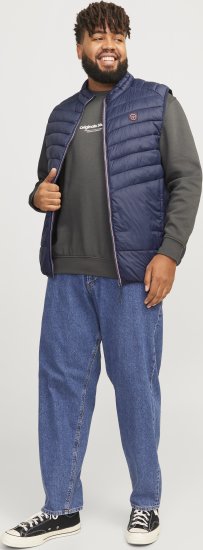 Jack & Jones SPRINT True Red Stitches BODYWARMER Navy Blazer - Herren jacken - Herren Jacken in großen Größen