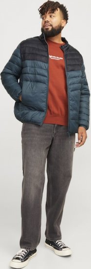 Jack & Jones SPRINT Black Blocking Quilted Collar Jacket Teal - Herren jacken - Herren Jacken in großen Größen