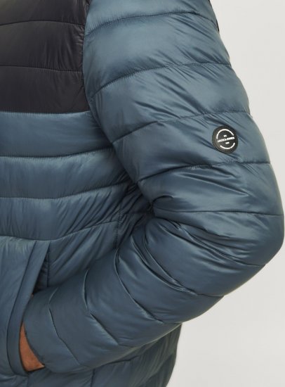 Jack & Jones SPRINT Black Blocking Quilted Collar Jacket Teal - Herren jacken - Herren Jacken in großen Größen