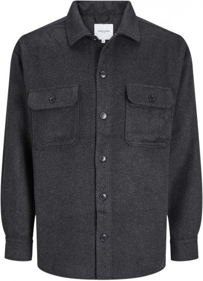Jack & Jones BRADLEY OLLIE Overshirt LS Black - Herrenhemden - Herrenhemden in großen Größen