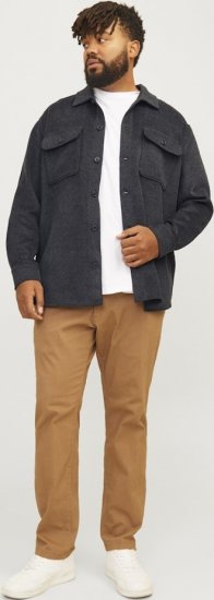 Jack & Jones BRADLEY OLLIE Overshirt LS Black - Herrenhemden - Herrenhemden in großen Größen