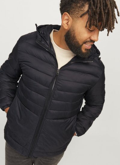 Jack & Jones SPRINT Quilted Hooded Jacket Black - Herren jacken - Herren Jacken in großen Größen