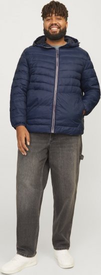 Jack & Jones SPRINT Red Stitches Quilted Hooded Jacket Navy Blazer - Herren jacken - Herren Jacken in großen Größen