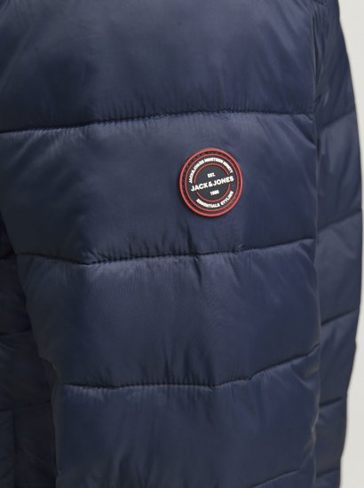 Jack & Jones SPRINT Red Stitches Quilted Hooded Jacket Navy Blazer - Herren jacken - Herren Jacken in großen Größen