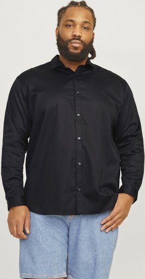 Jack & Jones ARMA LS Shirt Black - Herrenhemden - Herrenhemden in großen Größen