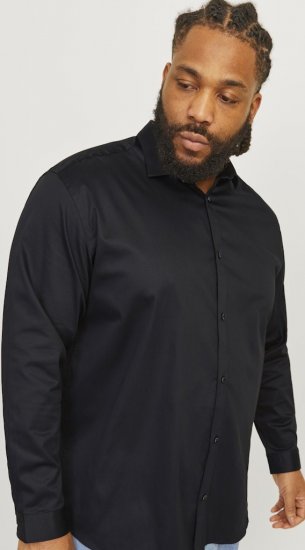 Jack & Jones ARMA LS Shirt Black - Herrenhemden - Herrenhemden in großen Größen