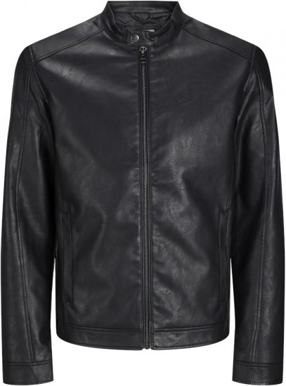 Jack & Jones DYLAN Clean PU Jacket Black - Herren jacken - Herren Jacken in großen Größen