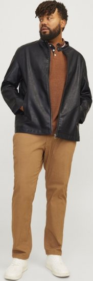 Jack & Jones DYLAN Clean PU Jacket Black - Herren jacken - Herren Jacken in großen Größen