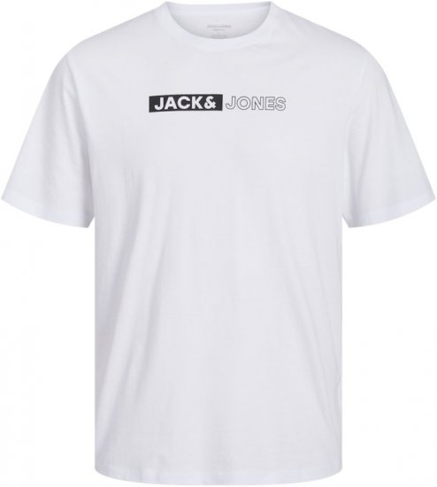 Jack & Jones CORP Logo Play 5 T-Shirt White - Herren-T-shirts - Herren-T-Shirts in großen Größen