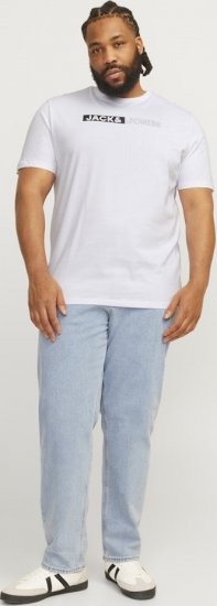 Jack & Jones CORP Logo Play 5 T-Shirt White - Herren-T-shirts - Herren-T-Shirts in großen Größen