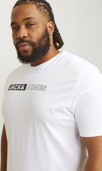 Jack & Jones CORP Logo Play 5 T-Shirt White - Herren-T-shirts - Herren-T-Shirts in großen Größen