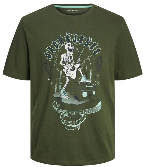Jack & Jones JJSKULL ROCK T-Shirt Kombu Green - Herren-T-shirts - Herren-T-Shirts in großen Größen