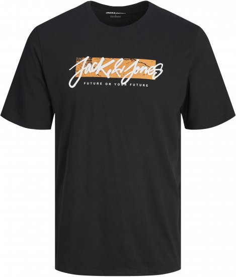 Jack & Jones TILEY T-Shirt Black - Herren-T-shirts - Herren-T-Shirts in großen Größen