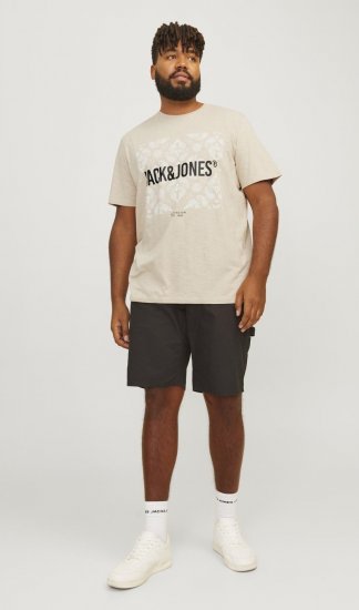 Jack & Jones JJPAISLEY T-Shirt Moonbeam - Herren-T-shirts - Herren-T-Shirts in großen Größen