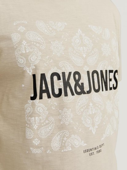 Jack & Jones JJPAISLEY T-Shirt Moonbeam - Herren-T-shirts - Herren-T-Shirts in großen Größen