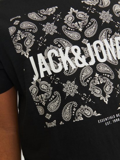 Jack & Jones JJPAISLEY T-Shirt Black - Herren-T-shirts - Herren-T-Shirts in großen Größen