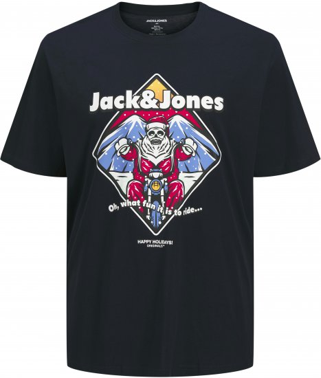 Jack & Jones XMAS Christmas Skull T-Shirt Navy - Herren-T-Shirts in großen Größen - Herren-T-Shirts in großen Größen