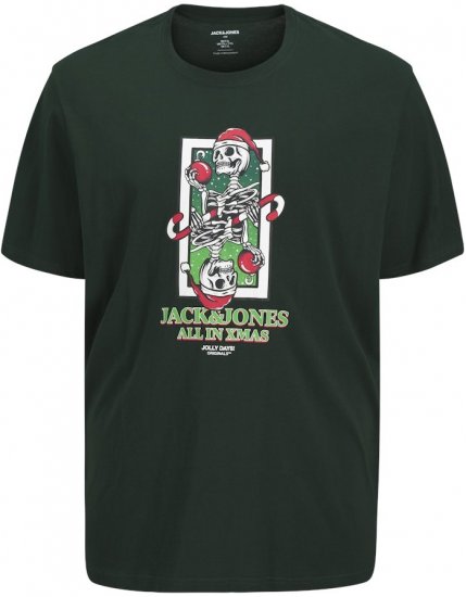 Jack & Jones XMAS Christmas Skull T-Shirt Dark Slate Grey - Herren-T-shirts - Herren-T-Shirts in großen Größen