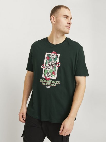 Jack & Jones XMAS Christmas Skull T-Shirt Dark Slate Grey - Herren-T-shirts - Herren-T-Shirts in großen Größen