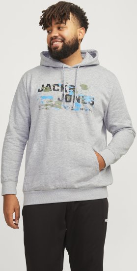 Jack & Jones JCOOUTDOOR Hoodie Light Grey - Herren-sweater und -hoodies - Herren-Sweater und -Hoodies in großen Größen